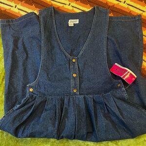 Denim V-Neck dress with Gold Accent buttons